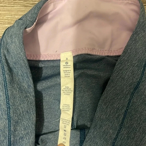 Lululemon Training Tough Crop Legging Teal Size 8 Mesh Detail - Picture 3 of 9